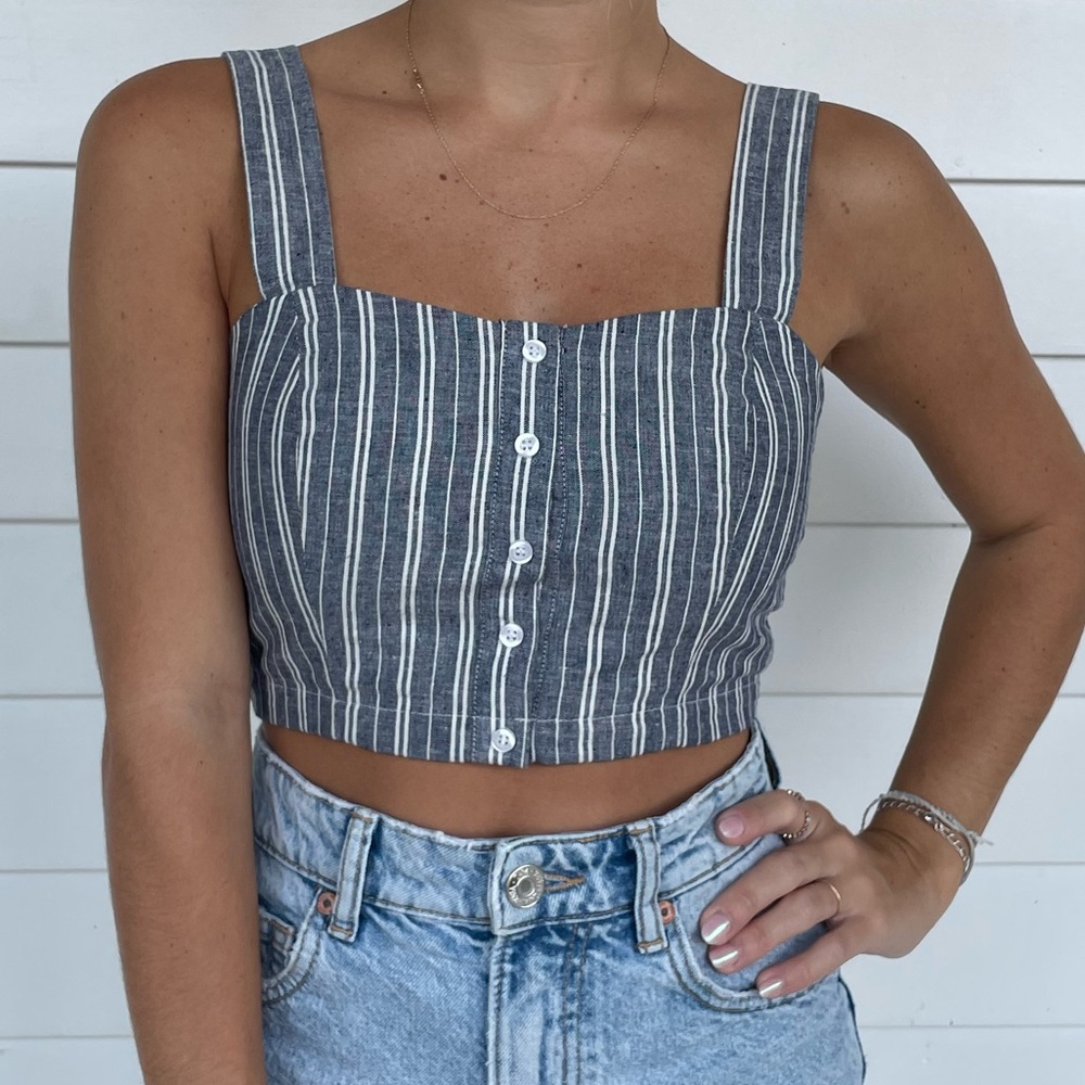 Striped Cropped Tank
